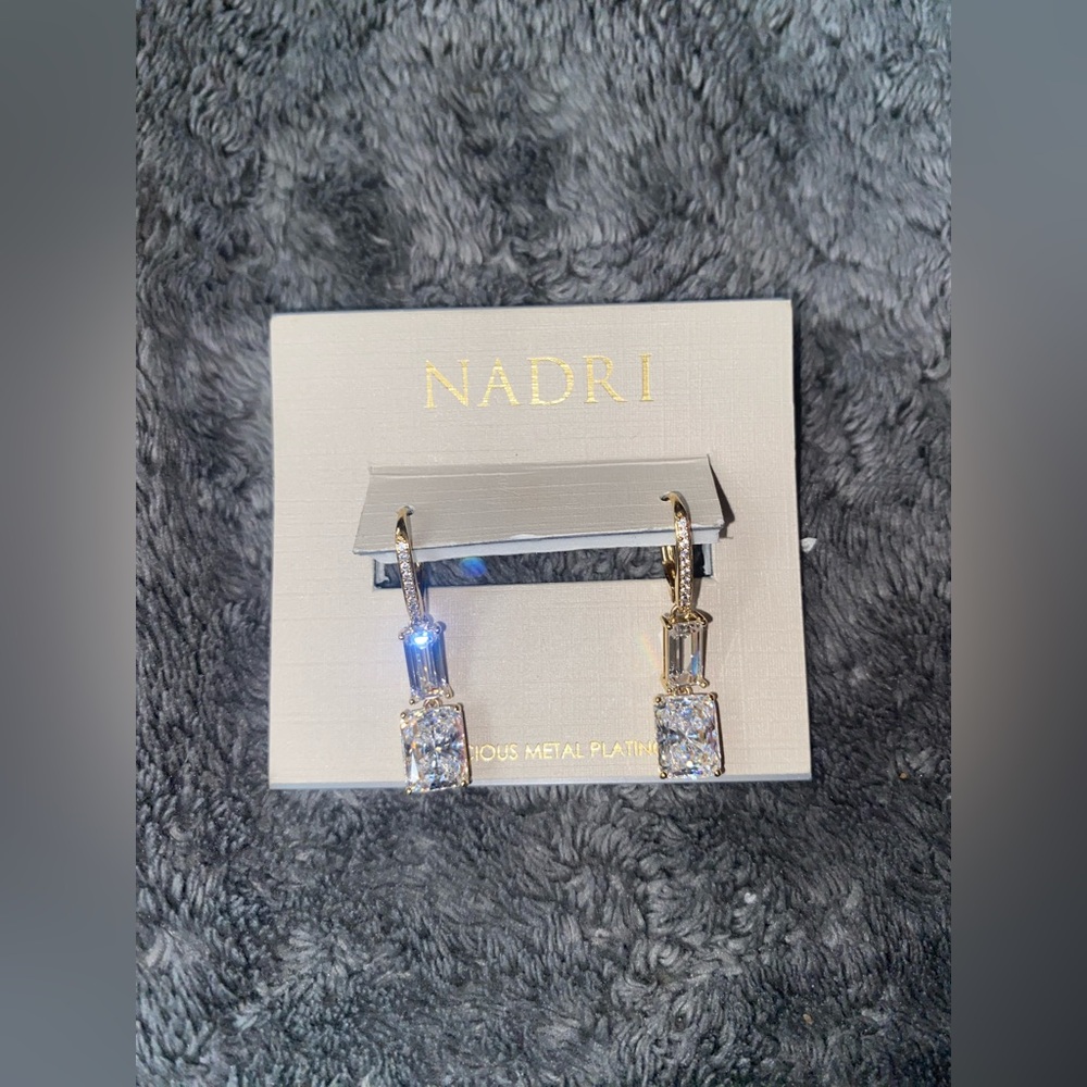 BNWT Nadri Double Drop Cubic Zirconia Earrings $88